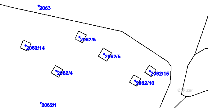 Parcela st. 2062/5 v KÚ Štětí I, Katastrální mapa