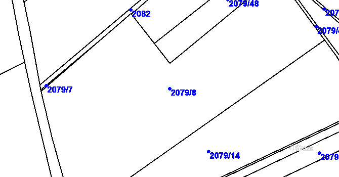 Parcela st. 2079/8 v KÚ Štětí I, Katastrální mapa