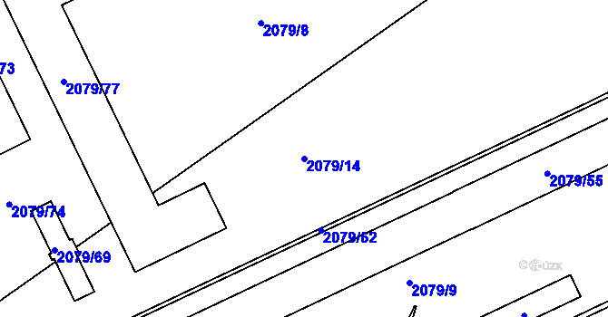 Parcela st. 2079/14 v KÚ Štětí I, Katastrální mapa