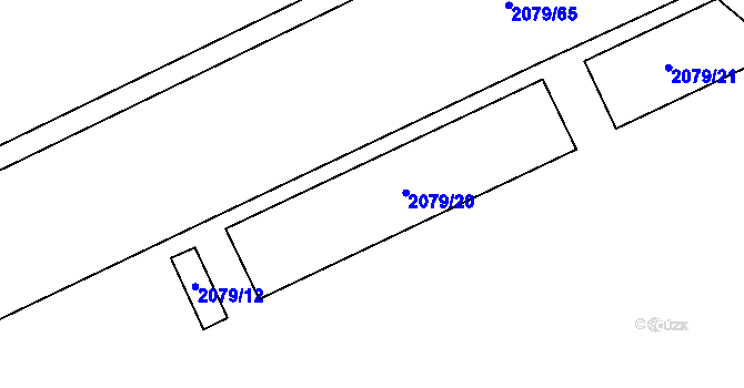 Parcela st. 2079/20 v KÚ Štětí I, Katastrální mapa