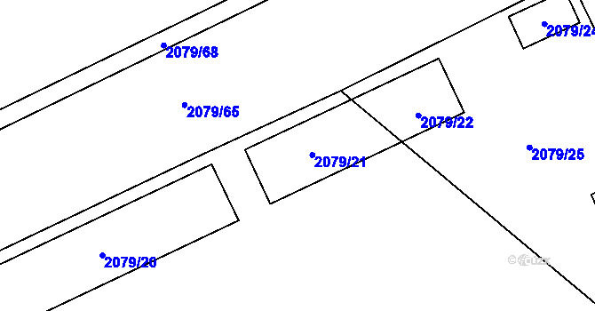Parcela st. 2079/21 v KÚ Štětí I, Katastrální mapa