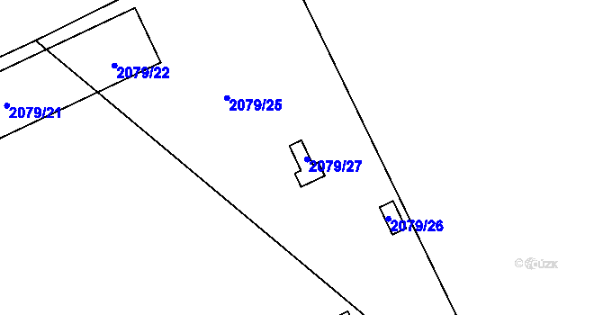 Parcela st. 2079/27 v KÚ Štětí I, Katastrální mapa