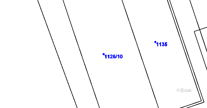 Parcela st. 1126/10 v KÚ Štětí I, Katastrální mapa