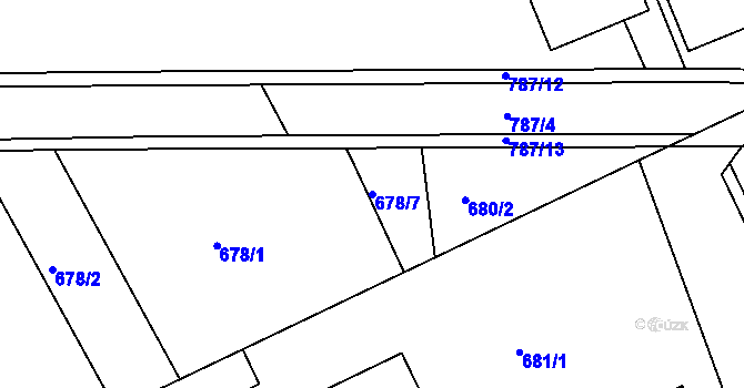 Parcela st. 678/7 v KÚ Štětí I, Katastrální mapa
