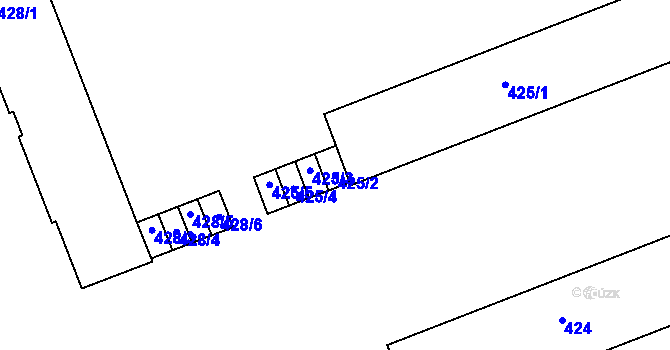 Parcela st. 425/2 v KÚ Štětí I, Katastrální mapa