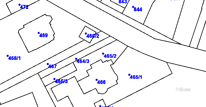 Parcela st. 465/2 v KÚ Štětí I, Katastrální mapa