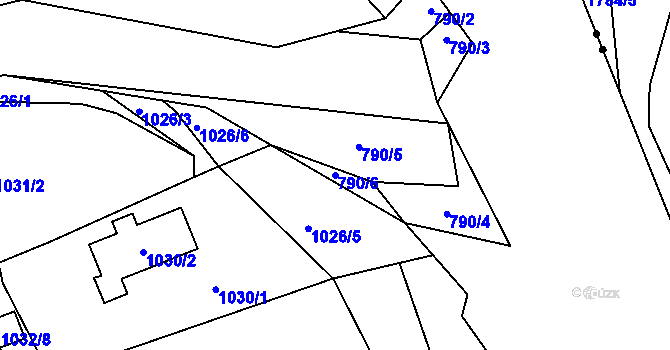 Parcela st. 790/6 v KÚ Štětí I, Katastrální mapa