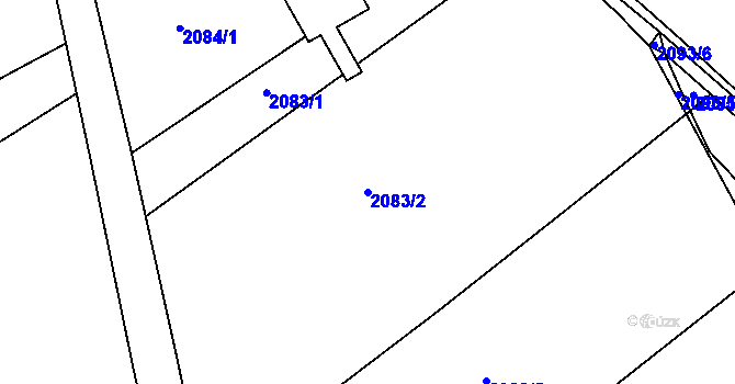 Parcela st. 2083/2 v KÚ Štětí I, Katastrální mapa