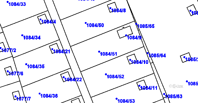 Parcela st. 1084/51 v KÚ Štětí I, Katastrální mapa