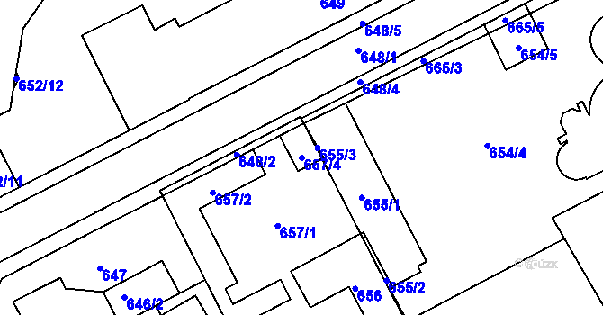 Parcela st. 657/4 v KÚ Štětí I, Katastrální mapa