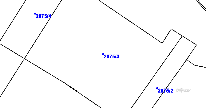 Parcela st. 2075/3 v KÚ Štětí I, Katastrální mapa