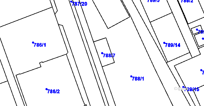 Parcela st. 788/7 v KÚ Štětí I, Katastrální mapa