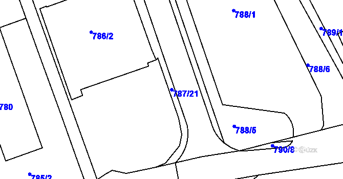 Parcela st. 787/21 v KÚ Štětí I, Katastrální mapa
