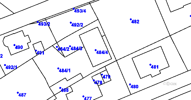 Parcela st. 484/4 v KÚ Štětí I, Katastrální mapa