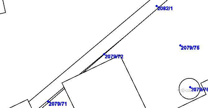 Parcela st. 2079/72 v KÚ Štětí I, Katastrální mapa