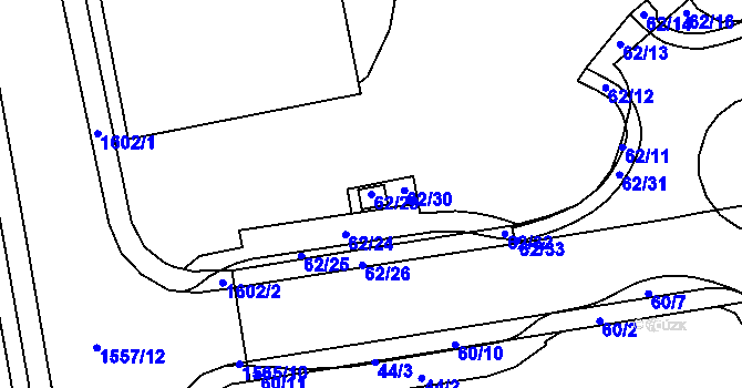 Parcela st. 62/29 v KÚ Štětí I, Katastrální mapa