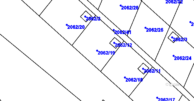 Parcela st. 2062/19 v KÚ Štětí I, Katastrální mapa