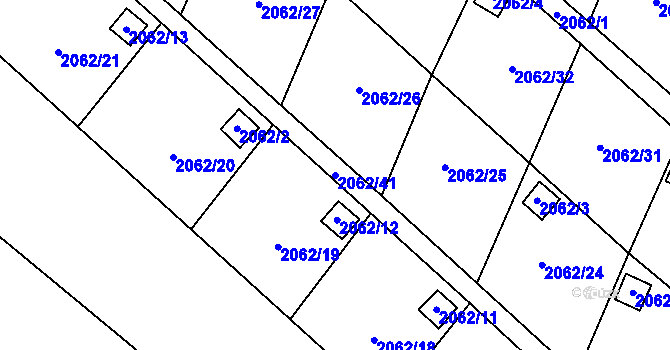Parcela st. 2062/41 v KÚ Štětí I, Katastrální mapa