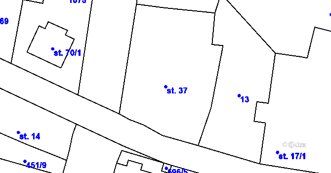 Parcela st. 37 v KÚ Štětice, Katastrální mapa