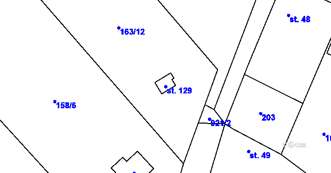 Parcela st. 129 v KÚ Štětkovice, Katastrální mapa