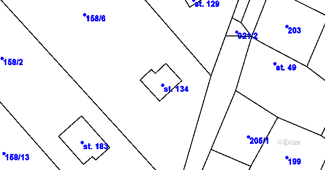Parcela st. 134 v KÚ Štětkovice, Katastrální mapa