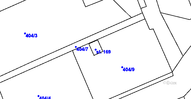 Parcela st. 169 v KÚ Štětkovice, Katastrální mapa
