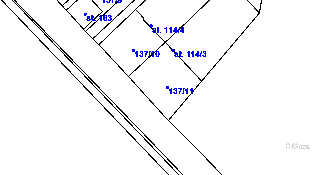 Parcela st. 137/11 v KÚ Štětkovice, Katastrální mapa
