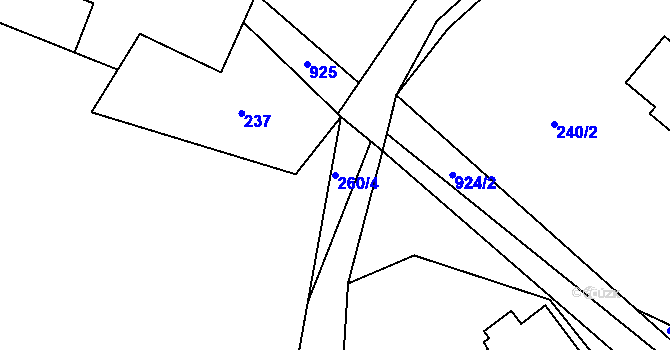 Parcela st. 260/4 v KÚ Štětkovice, Katastrální mapa