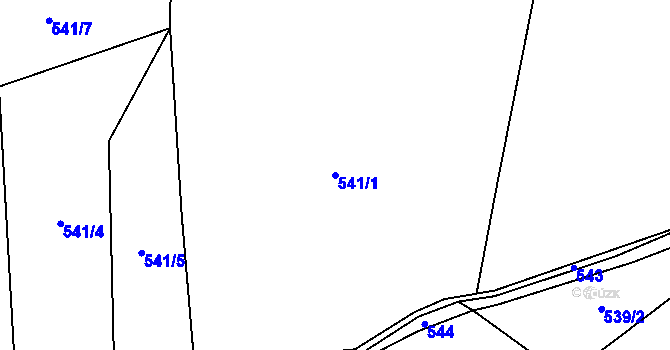 Parcela st. 541/1 v KÚ Štětkovice, Katastrální mapa