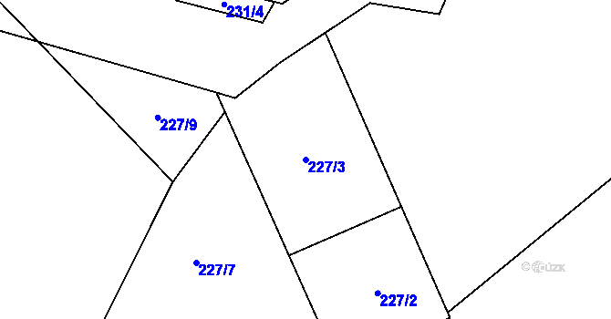 Parcela st. 227/3 v KÚ Štětkovice, Katastrální mapa