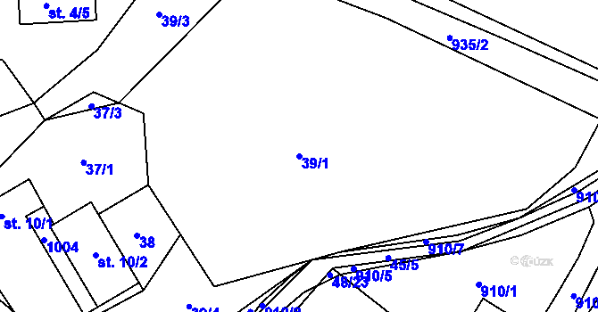 Parcela st. 39/1 v KÚ Štětkovice, Katastrální mapa