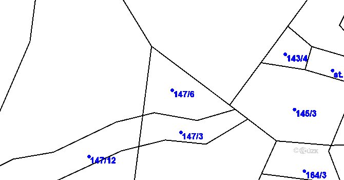 Parcela st. 147/6 v KÚ Štětkovice, Katastrální mapa