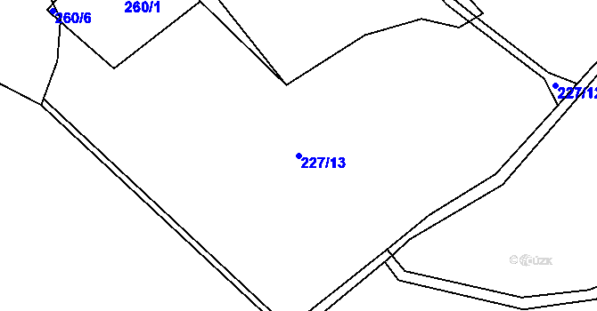 Parcela st. 227/13 v KÚ Štětkovice, Katastrální mapa