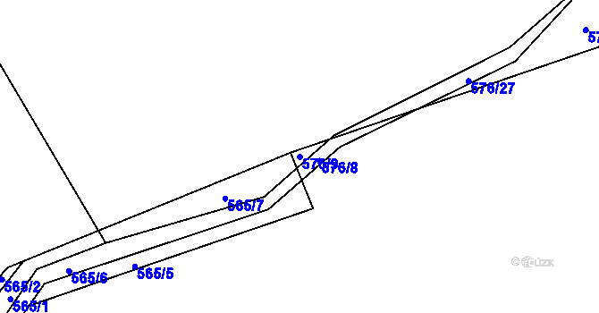 Parcela st. 576/9 v KÚ Štětkovice, Katastrální mapa