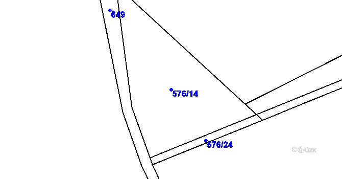 Parcela st. 576/14 v KÚ Štětkovice, Katastrální mapa