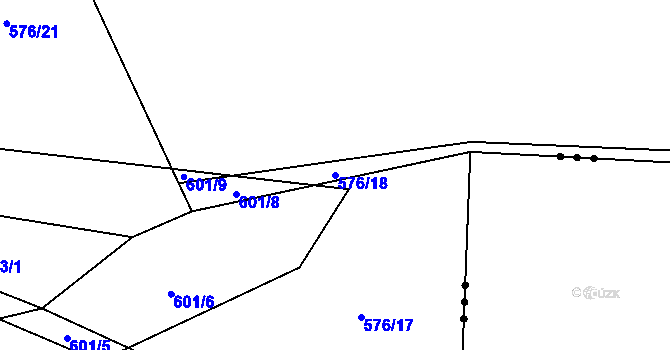 Parcela st. 576/18 v KÚ Štětkovice, Katastrální mapa