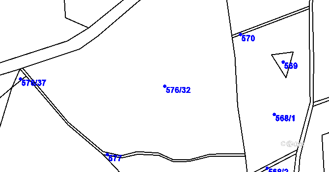 Parcela st. 576/32 v KÚ Štětkovice, Katastrální mapa