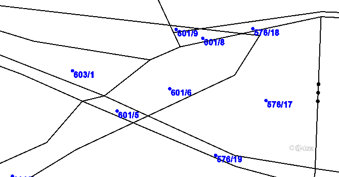 Parcela st. 601/6 v KÚ Štětkovice, Katastrální mapa