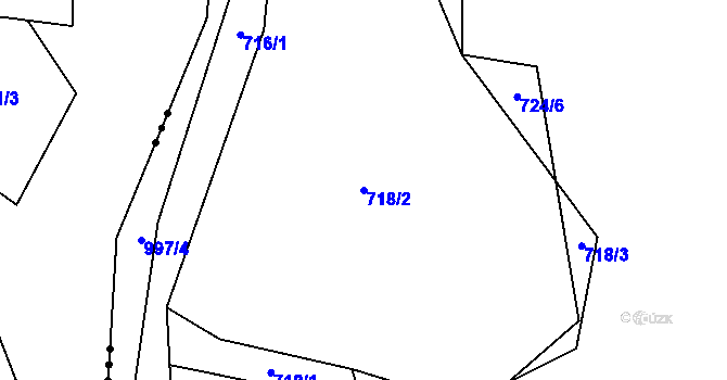 Parcela st. 718/2 v KÚ Štětkovice, Katastrální mapa