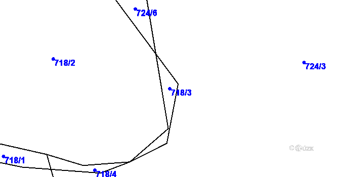 Parcela st. 718/3 v KÚ Štětkovice, Katastrální mapa