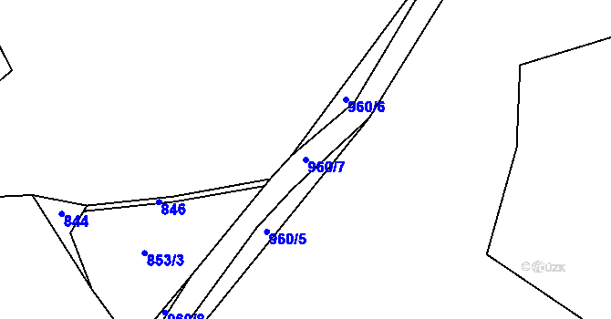 Parcela st. 960/7 v KÚ Štětkovice, Katastrální mapa