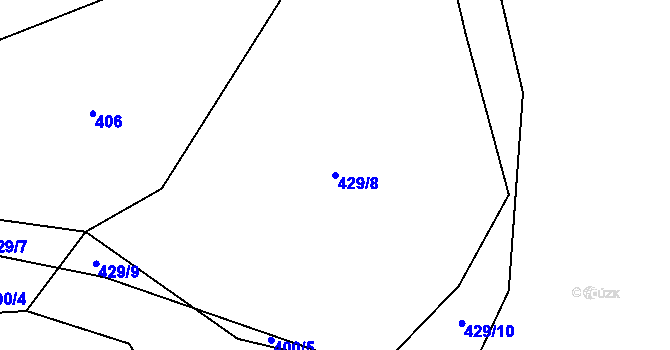 Parcela st. 429/8 v KÚ Křečov, Katastrální mapa
