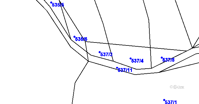 Parcela st. 537/3 v KÚ Křečov, Katastrální mapa