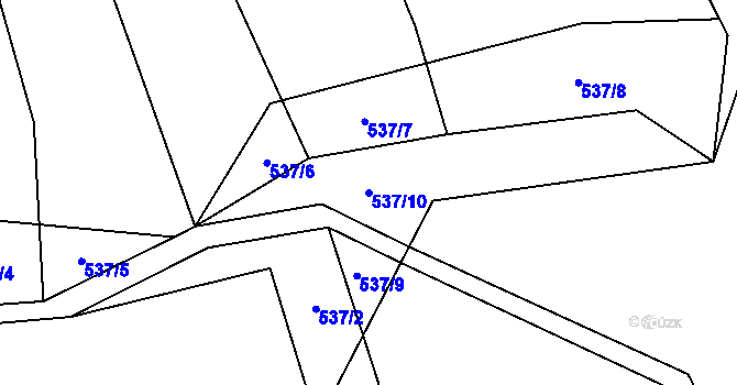 Parcela st. 537/10 v KÚ Křečov, Katastrální mapa