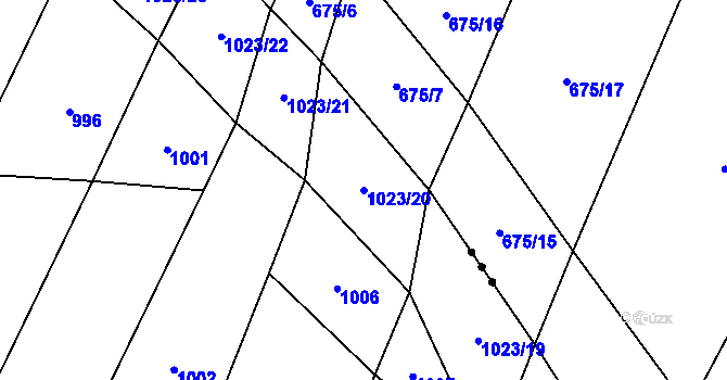 Parcela st. 1023/20 v KÚ Křečov, Katastrální mapa