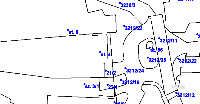 Parcela st. 4 v KÚ Štichovice, Katastrální mapa