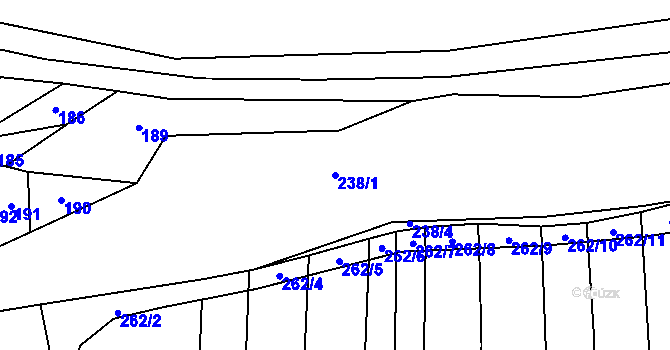 Parcela st. 238/1 v KÚ Štichovice, Katastrální mapa