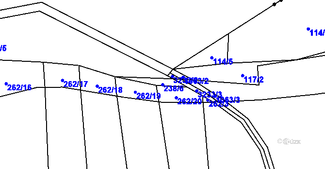 Parcela st. 238/6 v KÚ Štichovice, Katastrální mapa
