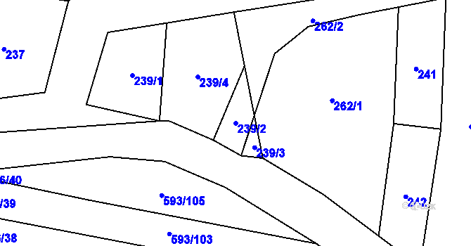 Parcela st. 239/2 v KÚ Štichovice, Katastrální mapa