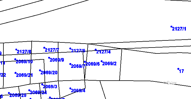 Parcela st. 2127/4 v KÚ Štichovice, Katastrální mapa